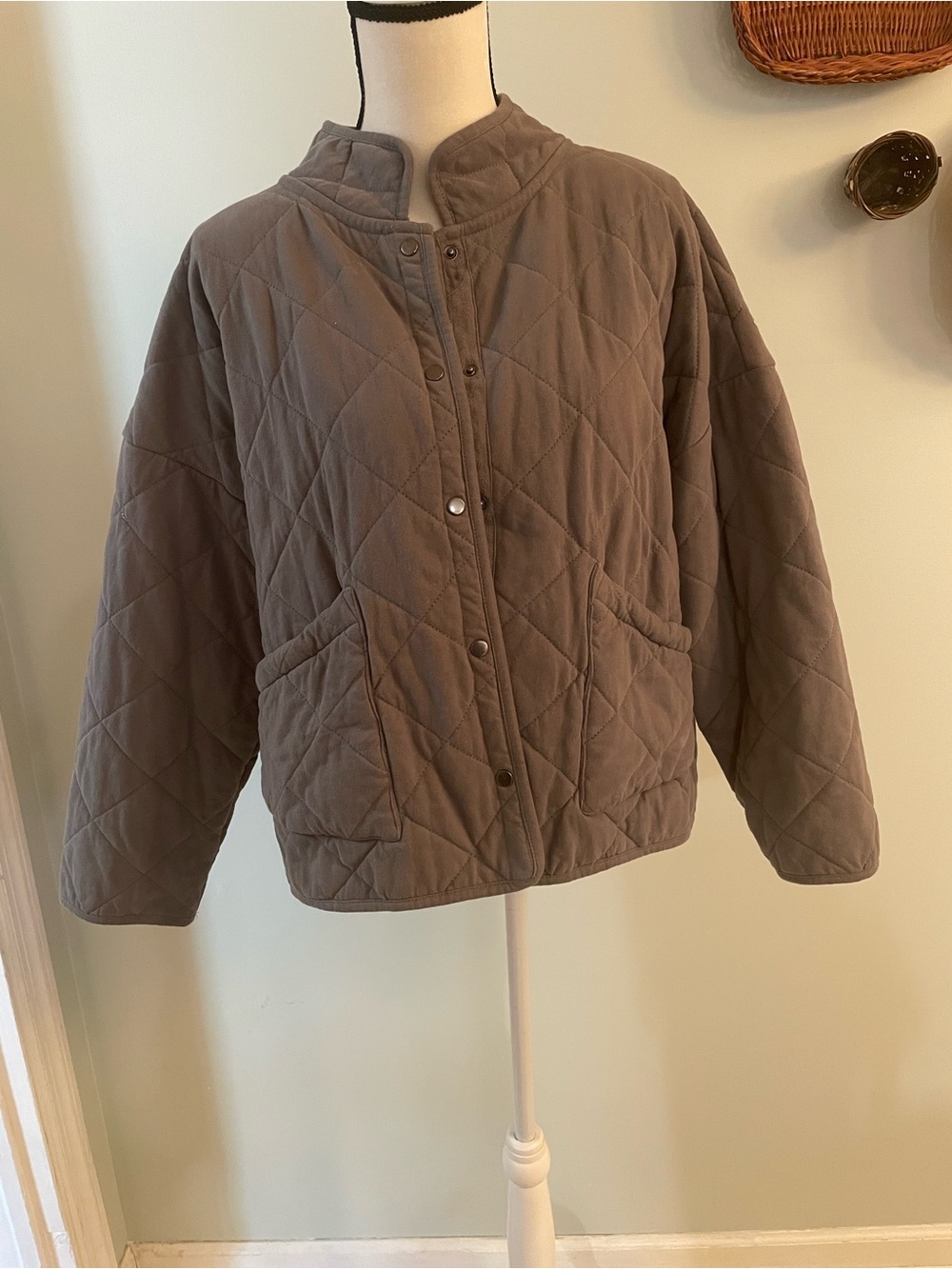 MELLODAY Quilted Gray Puffer Jacket